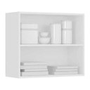 Ver imagem 2 de Armário Aéreo Modulado 02 Portas Evidence 80 Cm Branco - Poliman Móveis