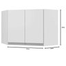 Armário Aéreo Modulado de Canto com 02 Portas Evidence Branco - Poliman - 3