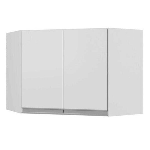 Armário Aéreo Modulado de Canto com 02 Portas Evidence Branco - Poliman