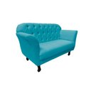 Ver imagem 3 de Namoradeira Decorativa Dália Veludo Azul Turquesa