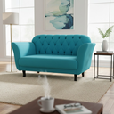 Ver imagem 1 de Namoradeira Decorativa Dália Veludo Azul Turquesa