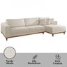 Sofá Fixo com Chaise 2,5m Cronos Linho com Molas Lado Direito Meu Sofá Online - 2