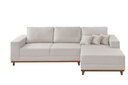 Ver imagem 2 de Sofá Fixo com Chaise 2,5m Cronos Linho com Molas Lado Direito Meu Sofá Online