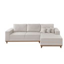 Ver imagem 2 de Sofá Fixo com Chaise 2,5m Cronos Linho com Molas Lado Direito Meu Sofá Online