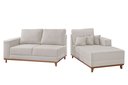 Ver imagem 6 de Sofá Fixo com Chaise 2,5m Cronos Linho com Molas Lado Direito Meu Sofá Online