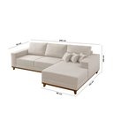 Ver imagem 7 de Sofá Fixo com Chaise 2,5m Cronos Linho com Molas Lado Direito Meu Sofá Online