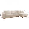 Sofá Fixo com Chaise 2,5m Cronos Linho com Molas Lado Direito Meu Sofá Online - 5