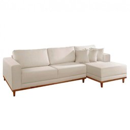 Sofá Cronos Linho 4 Lugares Chaise Lado Direito Meu Sofá Online - 4