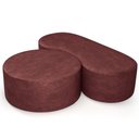Ver imagem 2 de Kit Puff Redondo Lola e Puff Recamier Orgânico Orbit W01 Linho Bordô - Lyam Decor