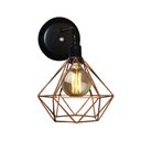 Ver imagem 2 de Arandela de Parede Estilo Retrô com Aramado Modelo Diamante na Cor Cobre - Bivolt 110v / 220v