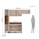 Ver imagem 2 de Armário de Cozinha Modulada Completa 4 Peças 236,8cm com Tampo 250042 Koya Politorno Móveis