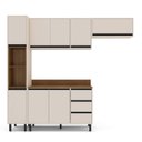 Ver imagem 4 de Armário de Cozinha Modulada Completa 4 Peças 236,8cm com Tampo 250042 Koya Politorno Móveis