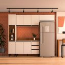 Ver imagem 1 de Armário de Cozinha Modulada Completa 4 Peças 236,8cm com Tampo 250042 Koya Politorno Móveis