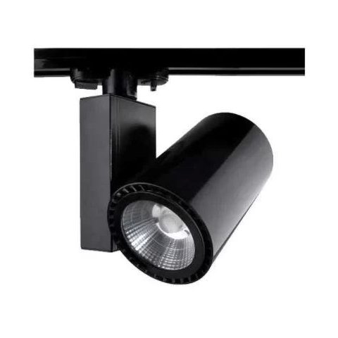 Trilho Eletrificado 1M com 4 Spot LED 20W Bivolt Preto - Branco Quente