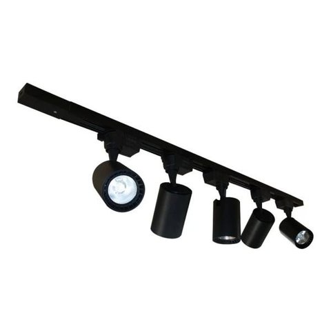 Trilho Eletrificado Preto 4 Spot LED 7W 3000K 110 220 Bivolt - Branco Quente