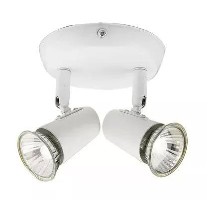 Spot New Short 2 Luzes Gu10 127V Inclusas- Acabamento Branco 25Ø x 16cm - 110V