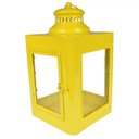 Ver imagem 1 de Luminária Metal e Vidro Marroquina Quadrada Amarelo 20 x 20