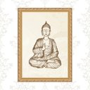 Ver imagem 2 de Quadro Moldura Dourada Buda Indiano 24x18cm:com Acetato
