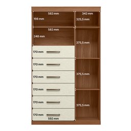 Comoda Multiuso 1 Porta 6 Gavetas Maraba Santos Andira - 3