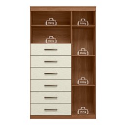 Comoda Multiuso 1 Porta 6 Gavetas Maraba Santos Andira - 4