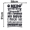 Ver imagem 2 de Adesivo de Parede Frase o Medo Não Vai Me Impedir de Tentar Motivacional Parede Decorativo