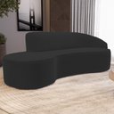 Ver imagem 2 de Sofá Living 3 Lugares 260cm Braço Direito Mozart D06 Veludo Preto - Mpozenato