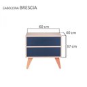 Ver imagem 2 de Mesa de Cabeceira com Portas Bréscia Carvalho e Azul Marinho