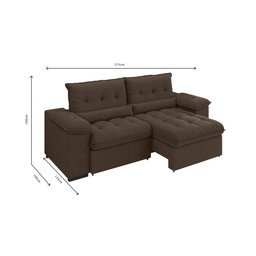 Sofá Alion 2,15m Retrátil/reclinável Suede Marrom - Xflex Sofás - 3