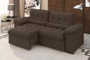 Ver imagem 1 de Sofá Alion 2,15m Retrátil e Reclinável Suede Marrom - Xflex Sofás