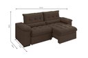 Ver imagem 3 de Sofá Alion 2,15m Retrátil e Reclinável Suede Marrom - Xflex Sofás