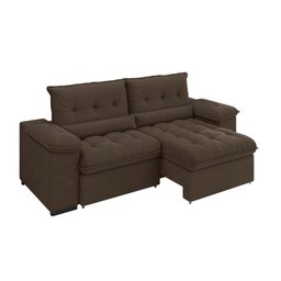 Sofá Alion 2,15m Retrátil/reclinável Suede Marrom - Xflex Sofás - 4
