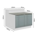 Ver imagem 7 de Ilha de Cozinha com Bancada e Balcão 120 Cm Branco/cinza Lux Madesa Branco/cinza