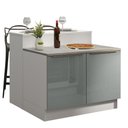 Ver mais imagens de Ilha de Cozinha com Bancada e Balcão 120 Cm Branco/cinza Lux Madesa Branco/cinza