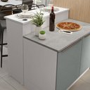 Ver imagem 4 de Ilha de Cozinha com Bancada e Balcão 120 Cm Branco/cinza Lux Madesa Branco/cinza