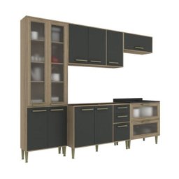 Cozinha Completa Vitoria 5 Peças CV006 Avela Onix Hecol - 2 Cozinha Completa Vitoria 5 Peças CV006 Avela Onix Hecol - 2