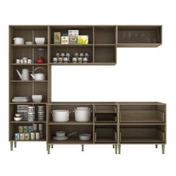 Cozinha Completa Vitoria 5 Peças CV006 Avela Onix Hecol - 3 Cozinha Completa Vitoria 5 Peças CV006 Avela Onix Hecol - 3