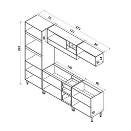 Cozinha Completa Vitoria 5 Peças CV003 Avela Onix Hecol - 4