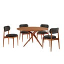 Ver imagem 2 de Conjunto Sala de Jantar Mesa Hope Tampo 120cm Redondo Laminado e 4 Cadeiras Hope Soft Marrom/Preto/I