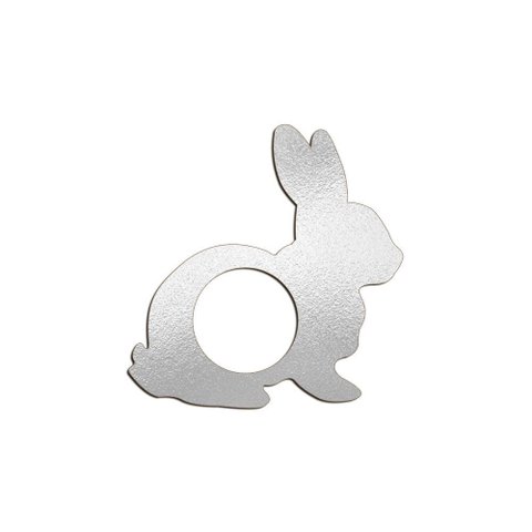 Porta Guardanapo Coelho Kit 4 Peças 8cmx8cm - Cria Arte Laser Prata