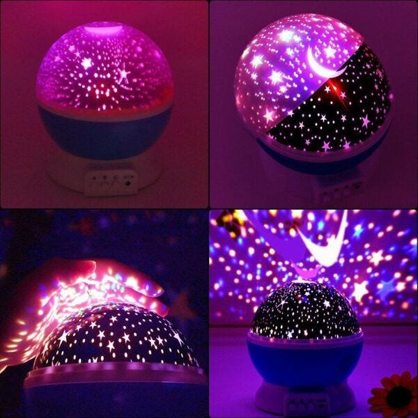 Starry bola de cristal projetor atmosfera luz lâmpada decorativa