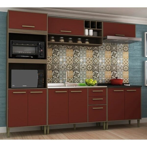 Cozinha Completa Vitoria 5 Peças CV003 Avela Rubi Hecol Menor preço em Cozinha Completa Vitoria 5 Peças CV003 Avela Rubi Hecol