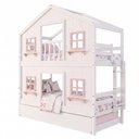 Ver imagem 3 de Treliche Infantil Casinha Dos Sonhos com Fechamento Inferior em Madeira Maciça Branco/Rosa