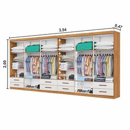 Closet Casal Duplo Lu 12 Portas 8 Gavetas - 5