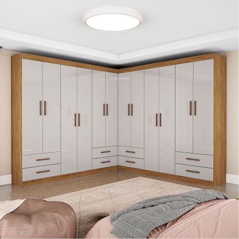 Closet Casal Duplo Lu 12 Portas 8 Gavetas