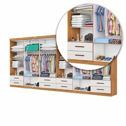 Closet Casal Duplo Lu 12 Portas 8 Gavetas - 7