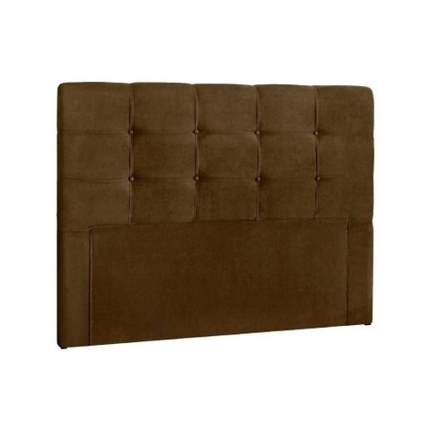 Painel de Cama Box Estofada Queen Clean Plus Suede Marrom Chocolate - Simbal
