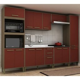 Cozinha Completa Vitoria 6 Peças CV002 Avela Rubi Hecol - 1 Cozinha Completa Vitoria 6 Peças CV002 Avela Rubi Hecol - 1