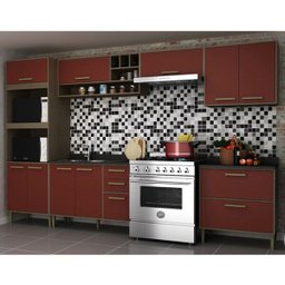 Cozinha Completa Vitoria 6 Peças CV001 Avela Rubi Hecol - 1 Cozinha Completa Vitoria 6 Peças CV001 Avela Rubi Hecol - 1