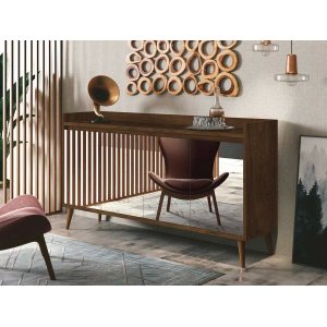 Buffet Aparador Retrô com Espelho Clássico Malbec