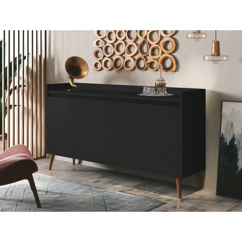 Buffet Aparador Retrô Clássico Preto